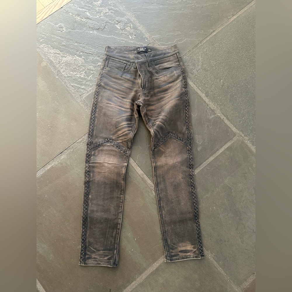 Ralph Lauren Double RL Distressed Leather Pants